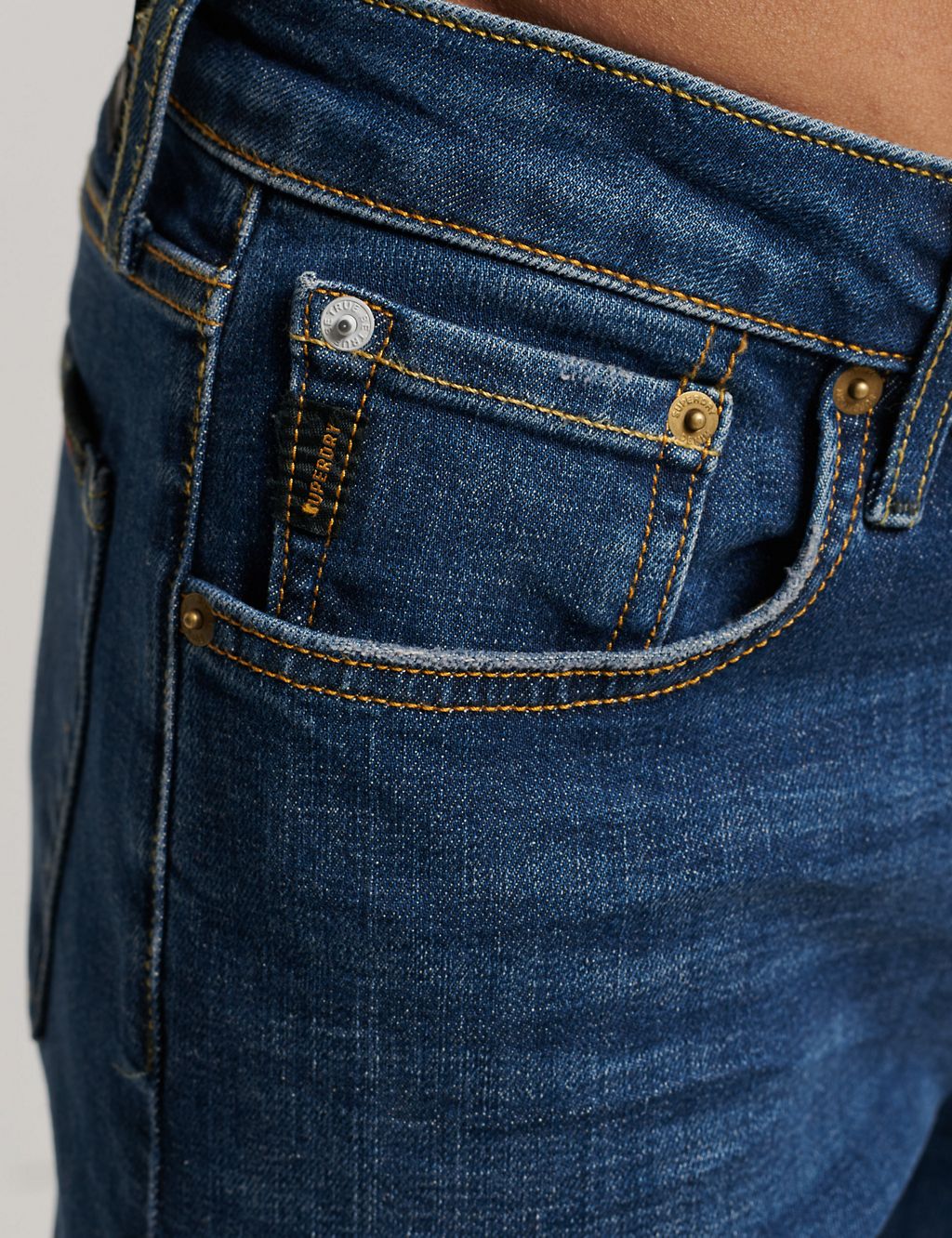 Slim Fit Vintage Wash 5 Pocket Jeans 2 of 6