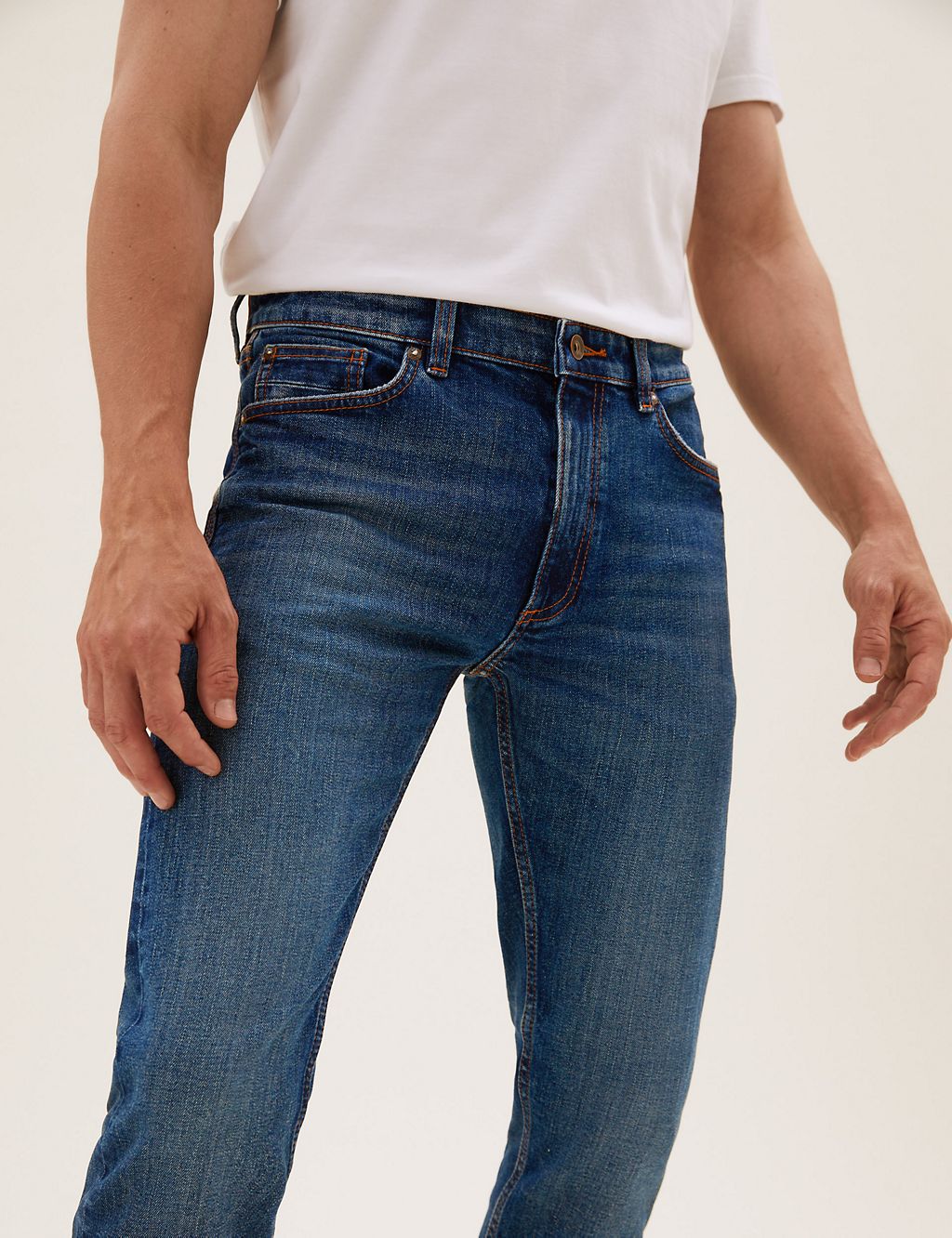 Slim Fit Vintage Wash Stretch Jeans 1 of 3