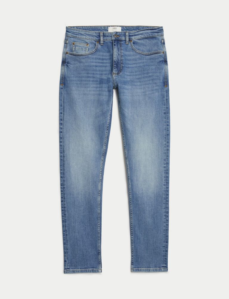 Slim Fit Vintage Wash Stretch Jeans 2 of 6