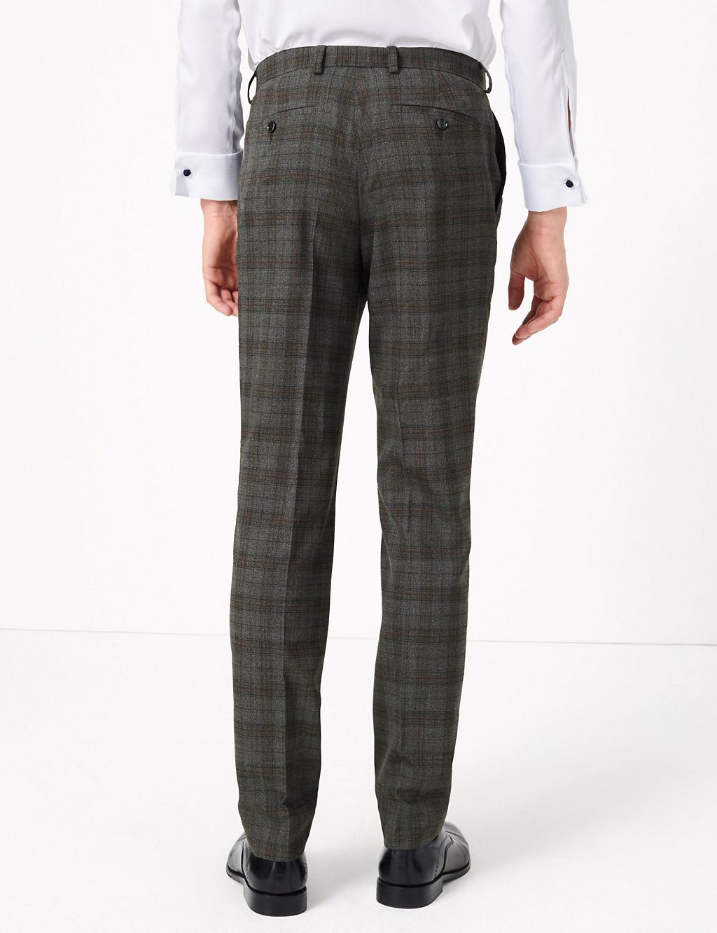 Slim Fit Wool Blend Checked Trousers 4 of 6