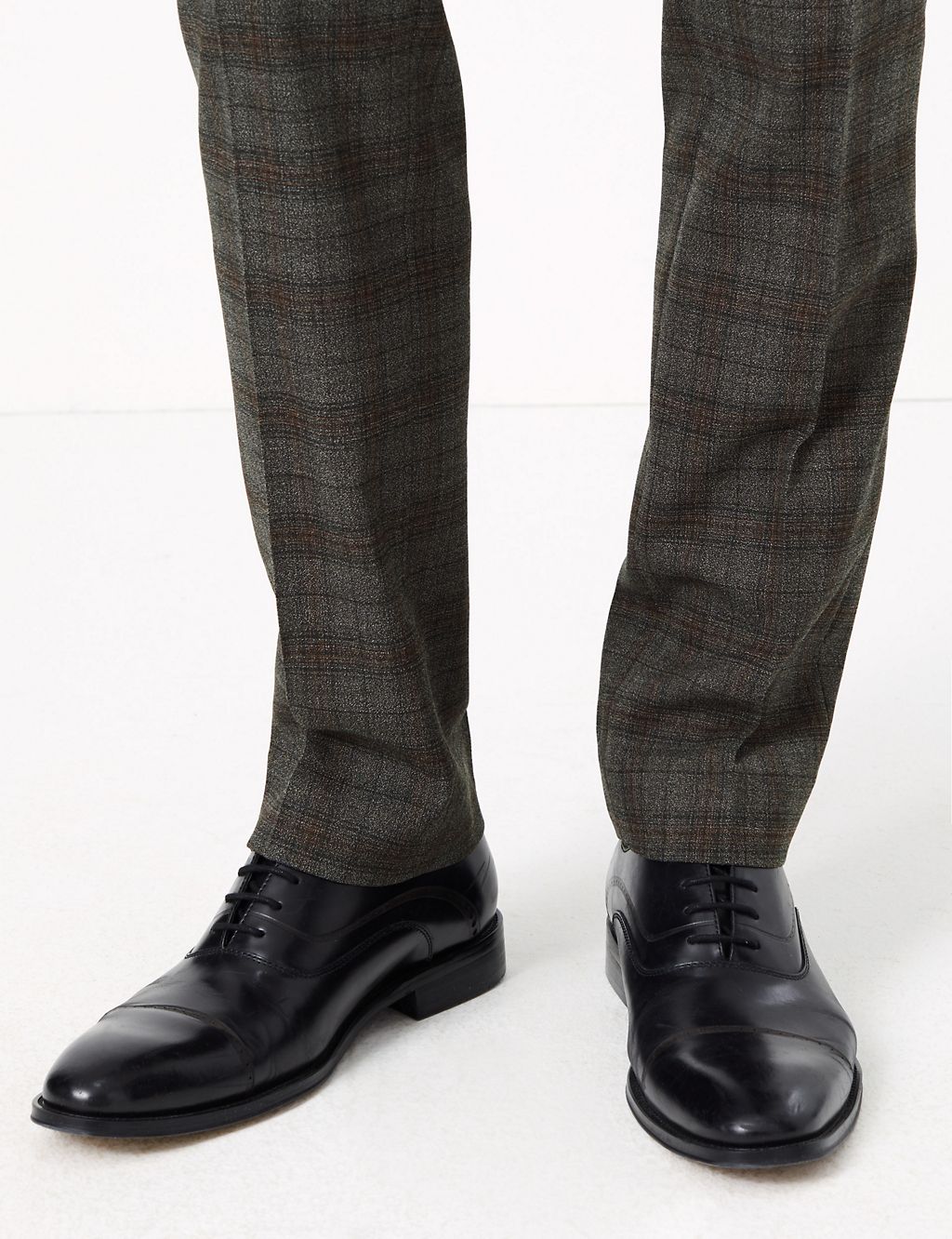 Slim Fit Wool Blend Checked Trousers 5 of 6