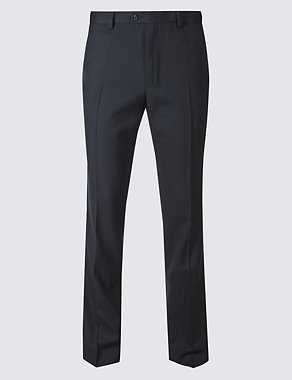 Slim Fit Wool Blend Flat Front Trousers Image 2 of 5