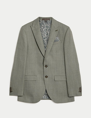 Slim Fit Wool Blend Herringbone Suit Jacket Image 2 of 9