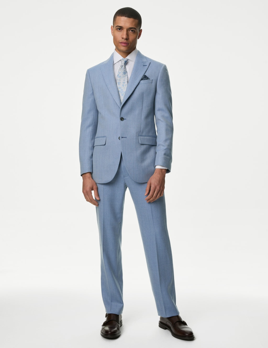 Slim Fit Wool Blend Herringbone Suit Jacket | M&S Collection | M&S