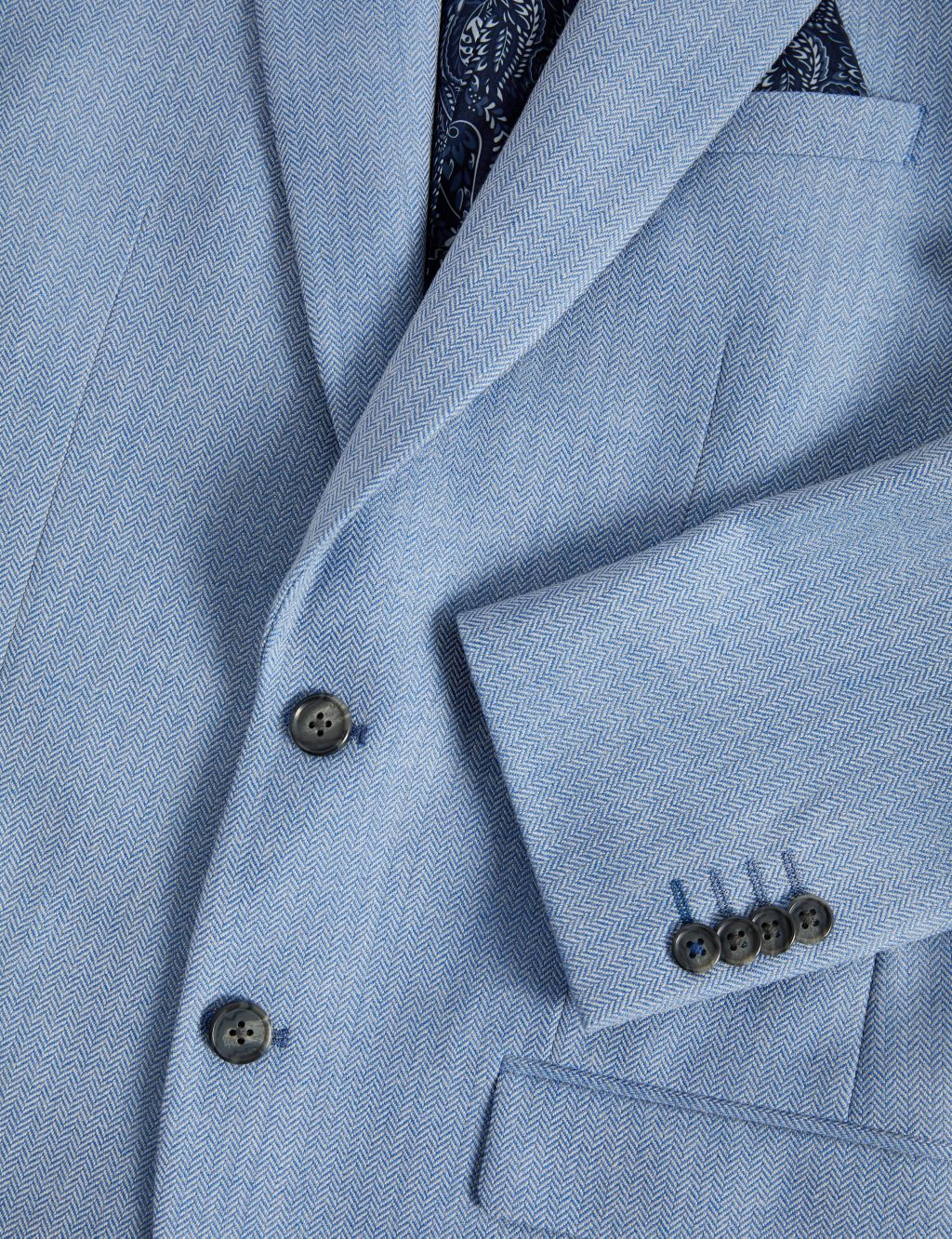 Slim Fit Wool Blend Herringbone Suit Jacket | M&S Collection | M&S