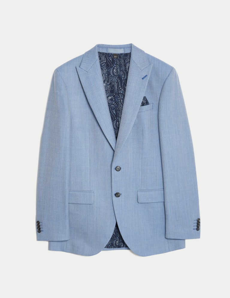 Slim Fit Wool Blend Herringbone Suit Jacket 3 of 9