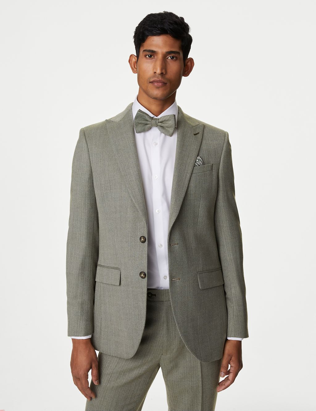 Slim Fit Wool Blend Herringbone Suit Jacket 2 of 9