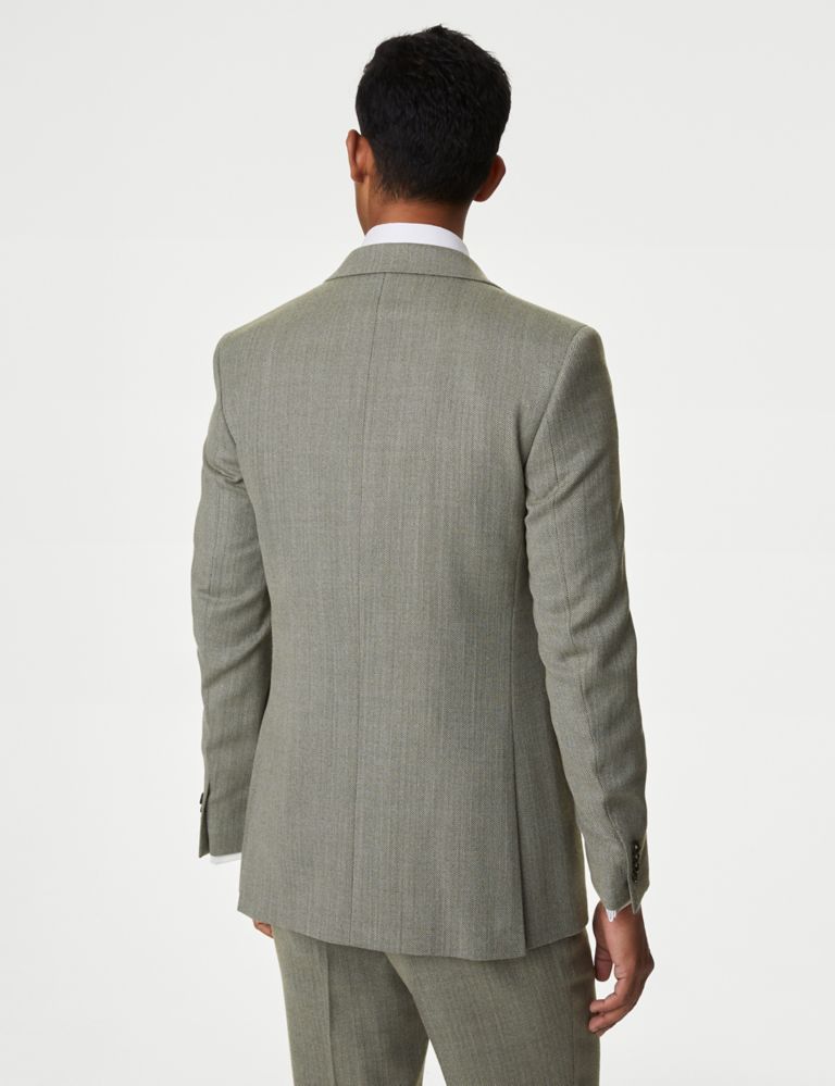 Slim Fit Wool Blend Herringbone Suit Jacket 6 of 9