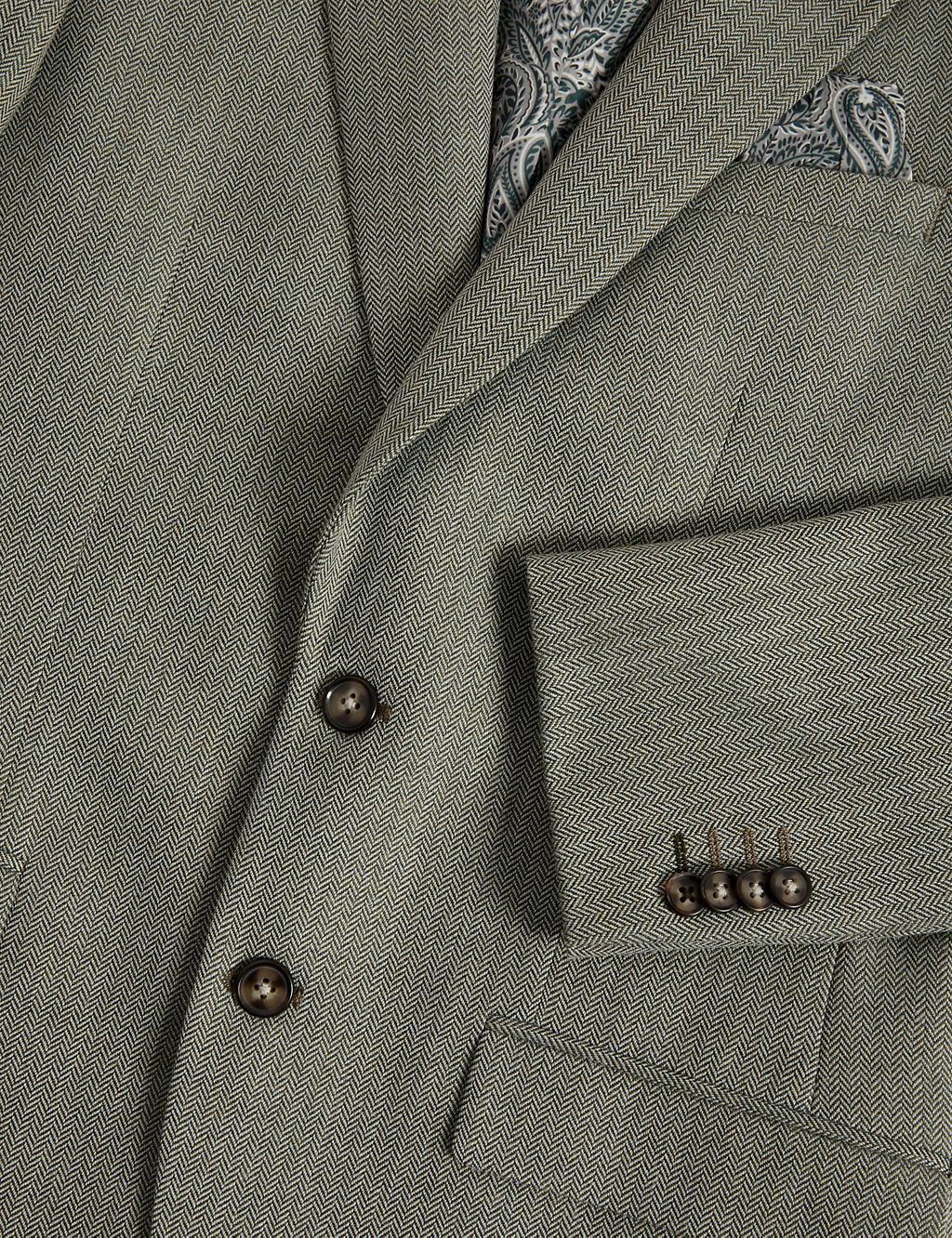 Slim Fit Wool Blend Herringbone Suit Jacket 6 of 9