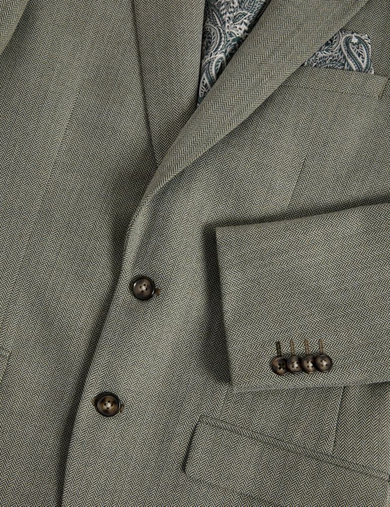 Slim Fit Wool Blend Herringbone Suit Jacket 8 of 9