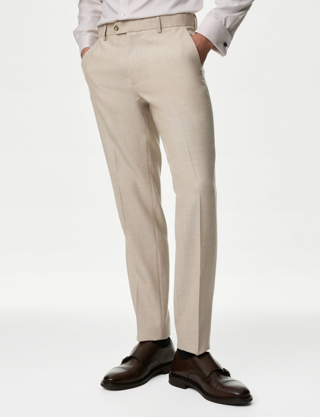Slim Fit Wool Blend Suit Trousers | M&S Collection | M&S