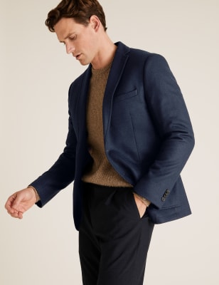 slim fit wool blazer