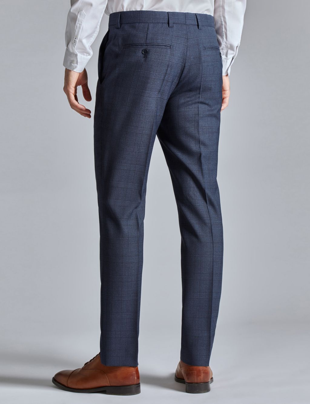 Slim Fit Wool Rich Check Suit Trousers 2 of 5