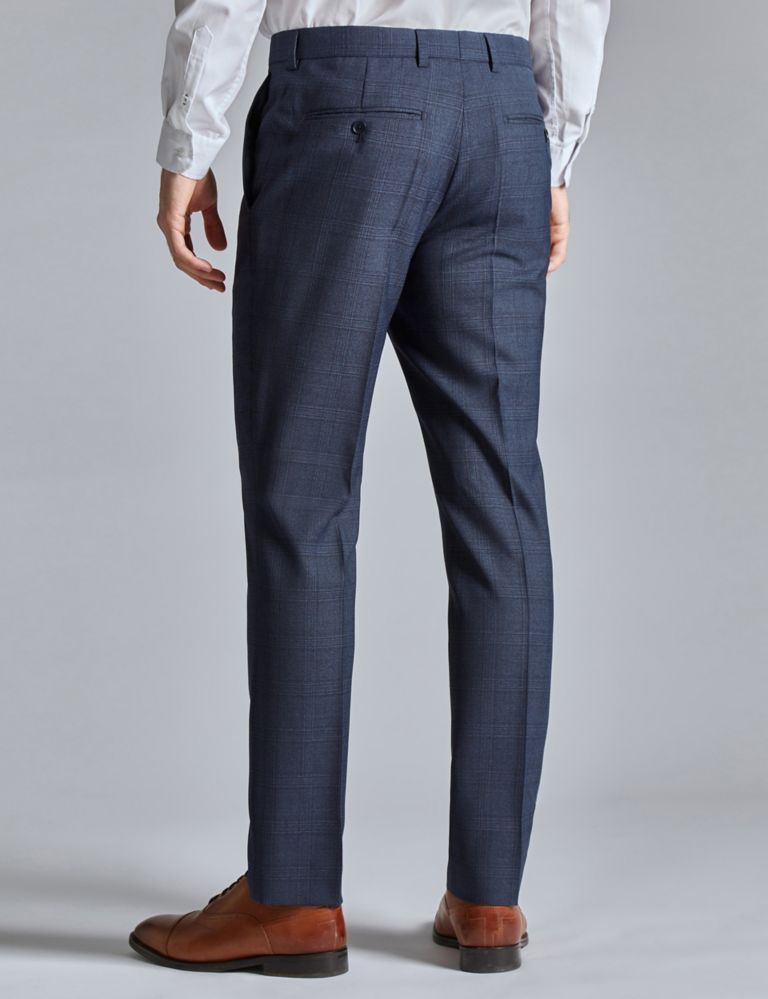 Slim Fit Wool Rich Check Suit Trousers 3 of 5