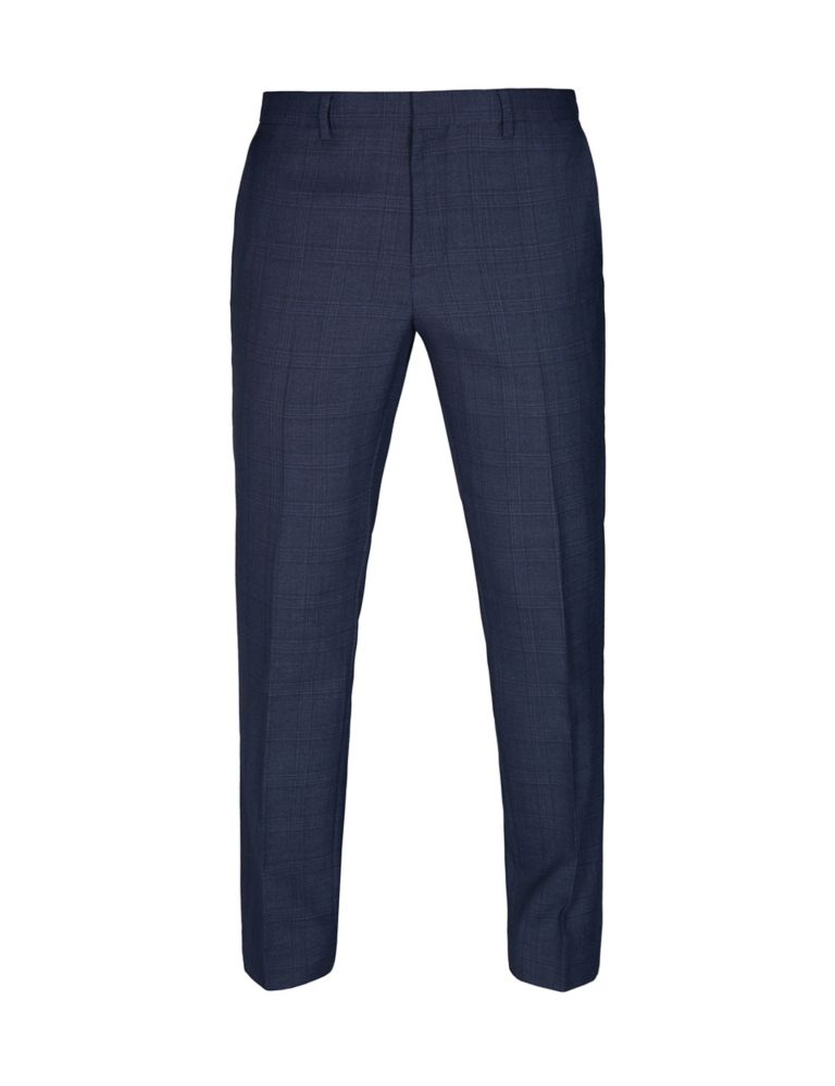 Slim Fit Wool Rich Check Suit Trousers 2 of 5
