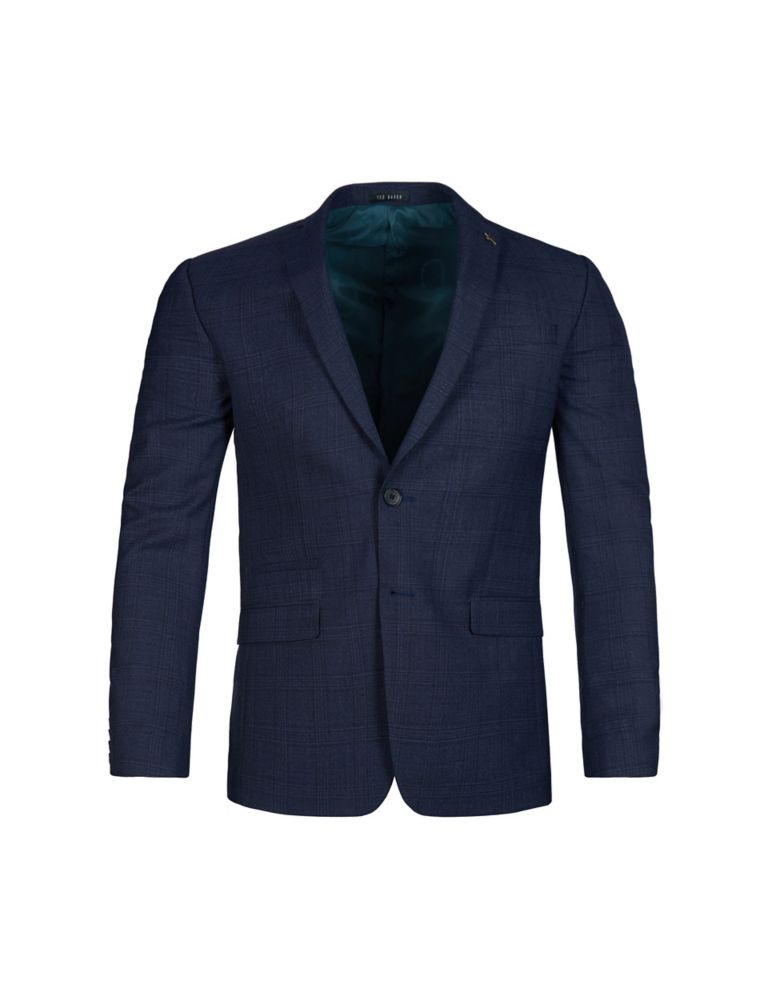 Slim Fit Wool Rich Textured Check Suit Jacket 2 of 7