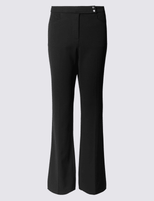 black slim flare trousers