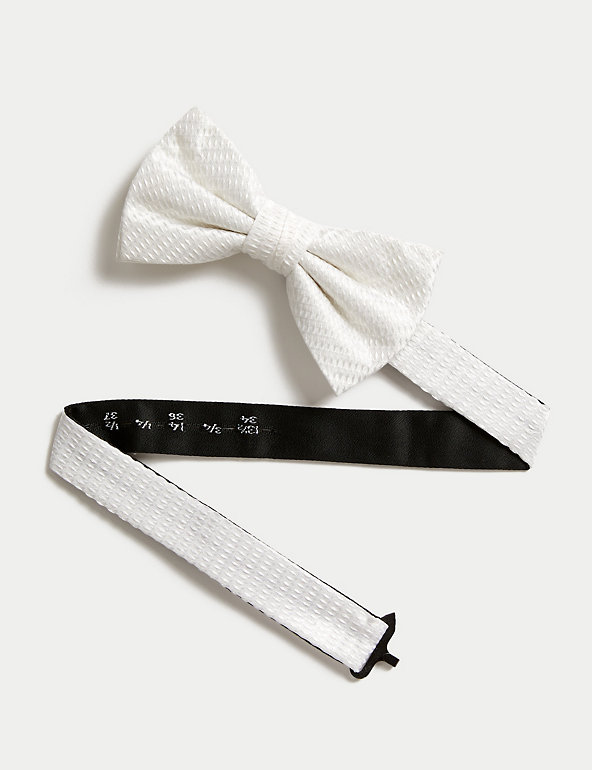Slim Textured Pure Silk Bow Tie Image 1 of 2