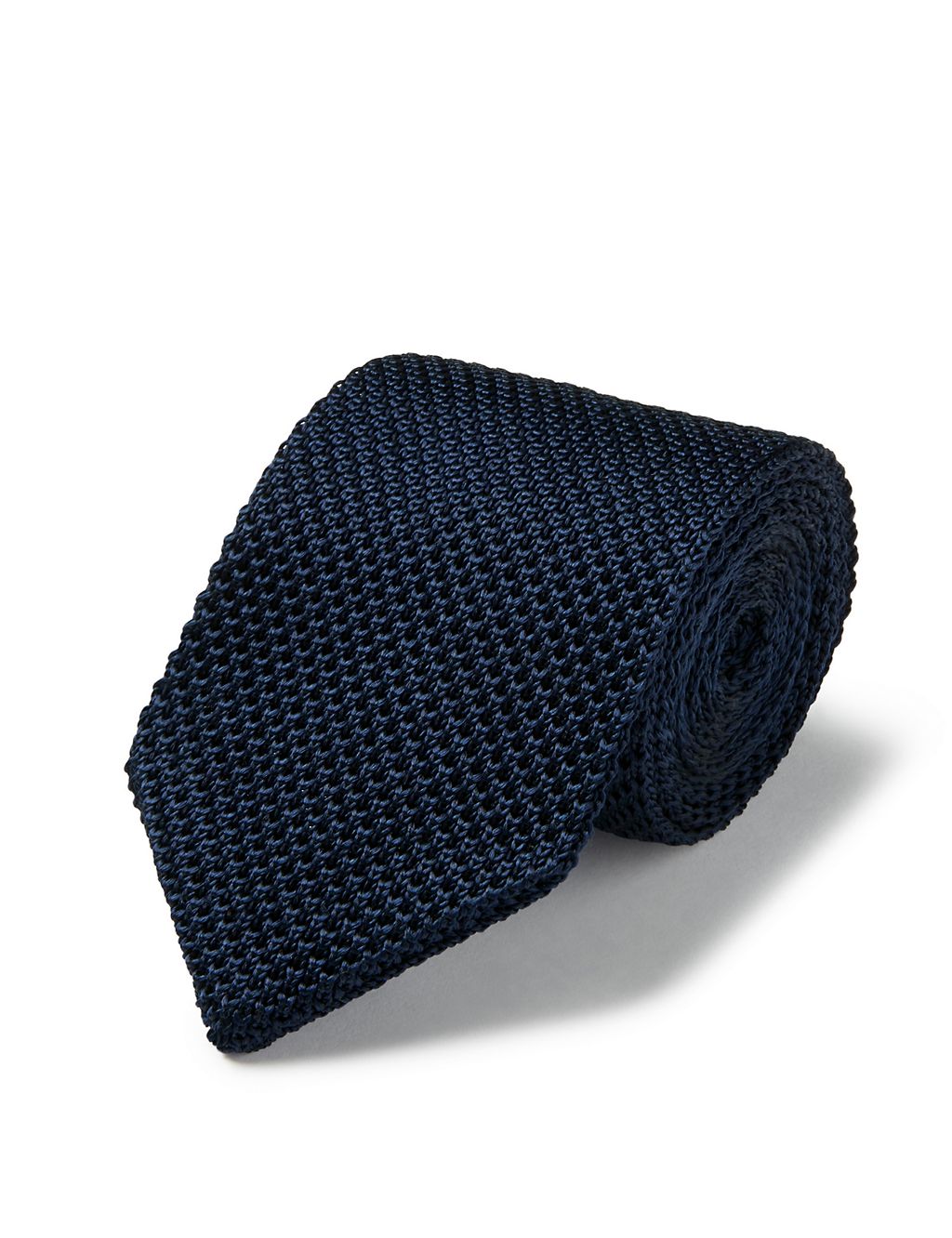 Slim Textured Pure Silk Knitted Tie 3 of 3