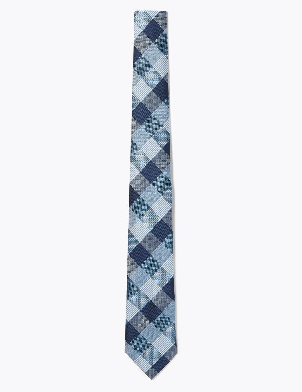 Slim Woven Blanket Check Tie | M&S Collection | M&S