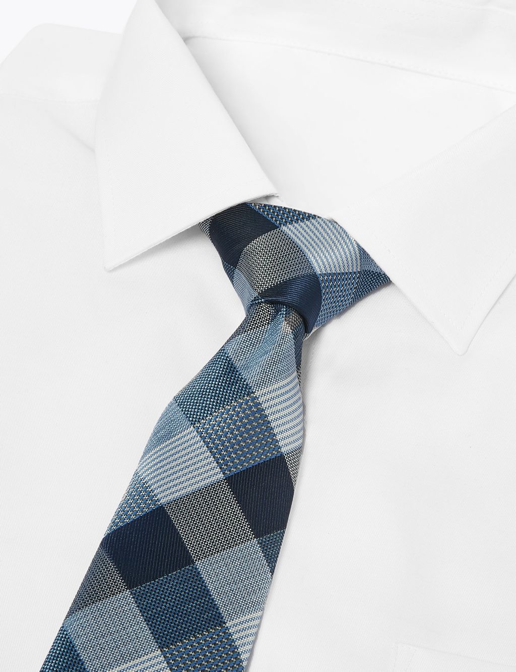 Slim Woven Blanket Check Tie | M&S Collection | M&S