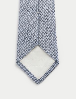 Slim Woven Check Silk Blend Tie Image 2 of 3