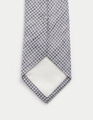 Slim Woven Check Silk Blend Tie Image 2 of 3
