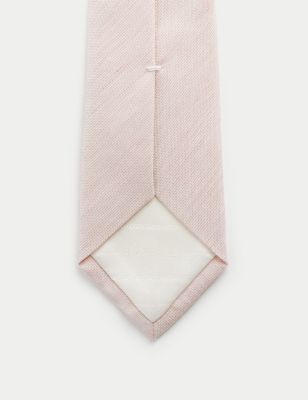 Slim Woven Silk Blend Tie Image 2 of 3