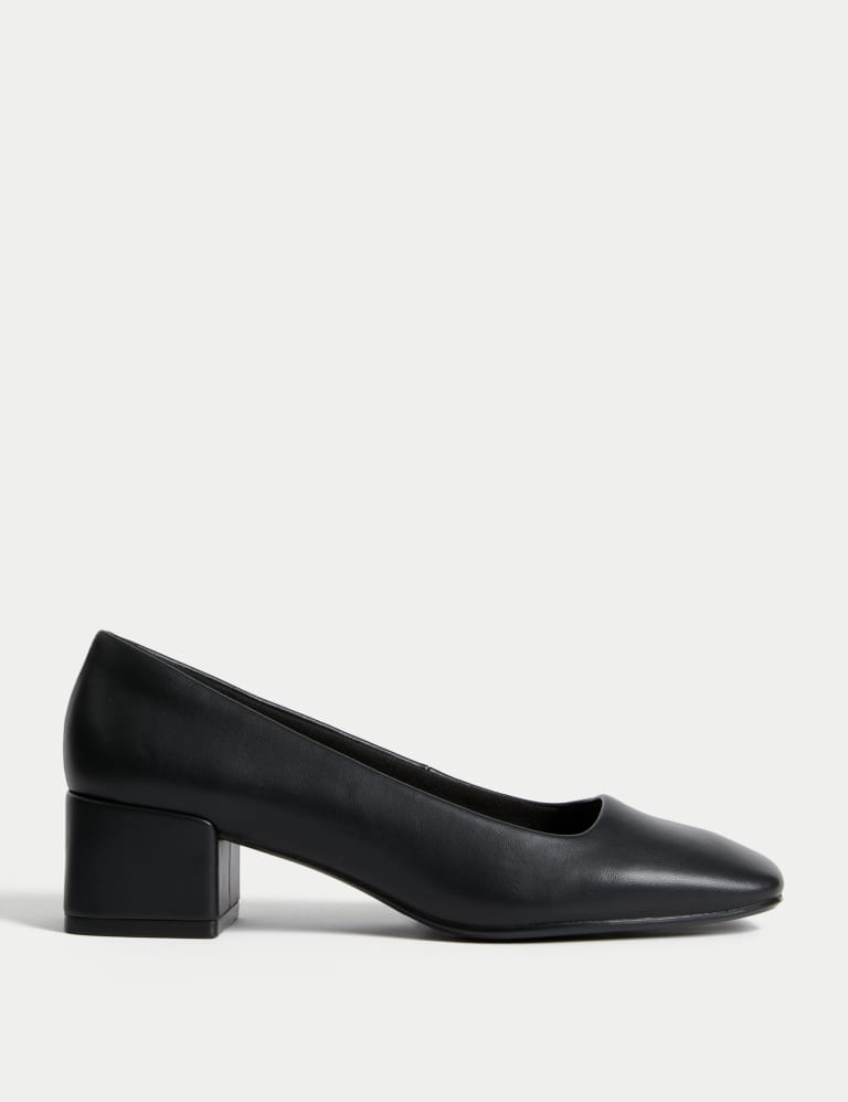 Slip On Block Heel Court Shoes 1 of 3