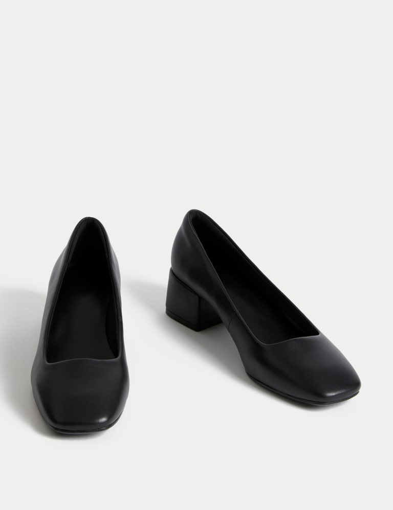 Block Heel Pointed Court Shoes, M&S Collection