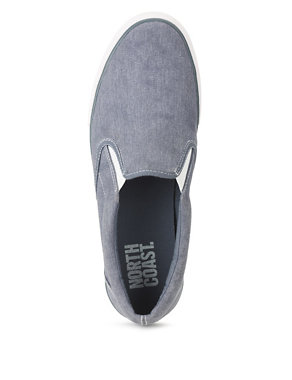 Slip-On Canvas Plimsoll Pump Shoes Image 2 of 4