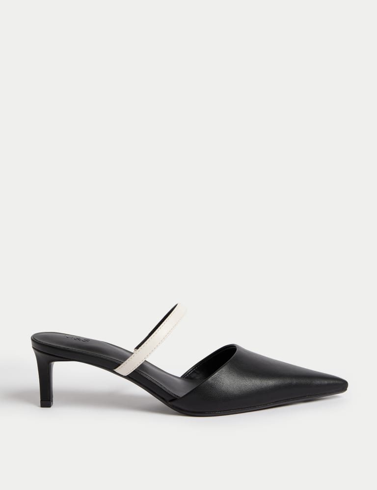 Ladies kitten heel mules best sale