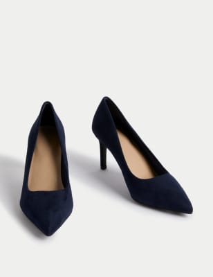 Navy blue 2024 pointed shoes