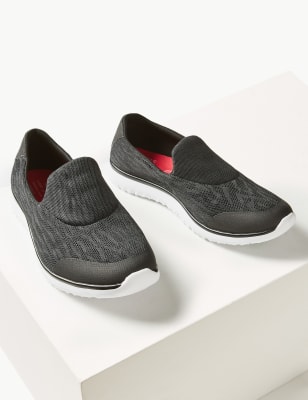 grey slip on trainers womens