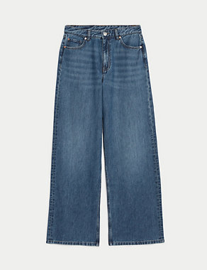 Slouchy Mid Rise Wide Leg Jeans Image 2 of 6