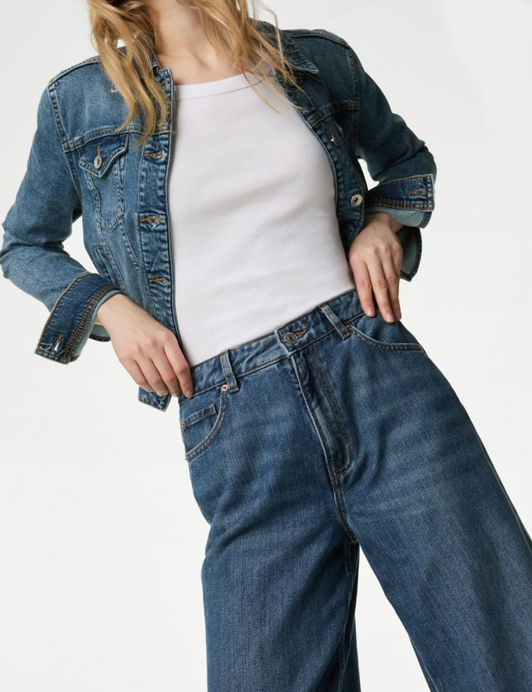 Slouchy Mid Rise Wide Leg Jeans 3 of 6