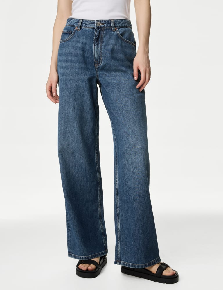 Slouchy Mid Rise Wide Leg Jeans 4 of 6