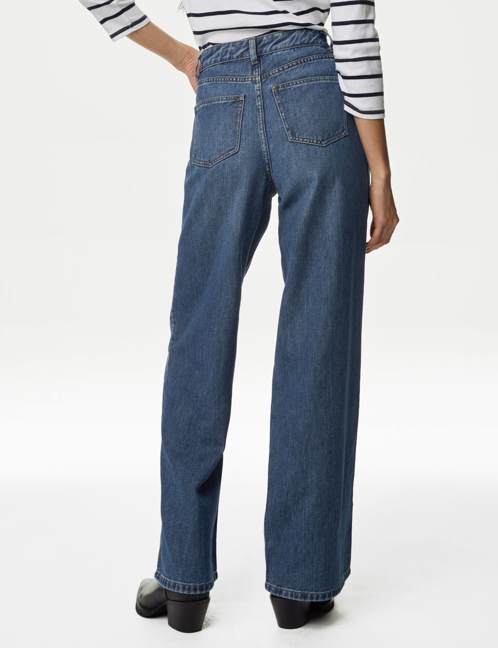 Slouchy Mid Rise Wide Leg Jeans | M&S Collection | M&S