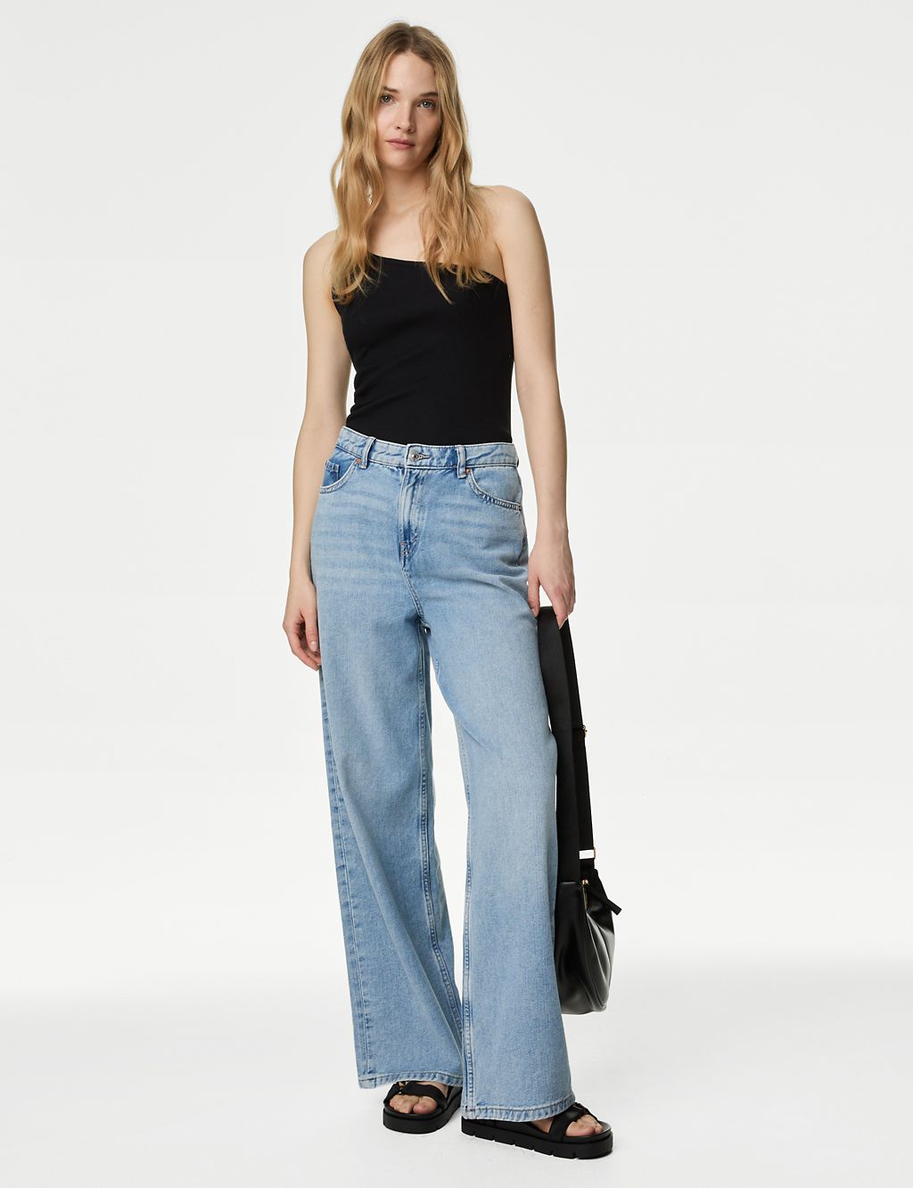 Slouchy Mid Rise Wide Leg Jeans 2 of 6