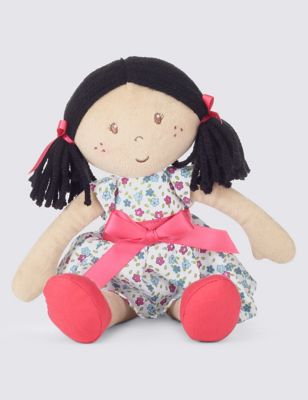 Small Black Haired Doll Soft Toy (33cm) Image 1 of 2