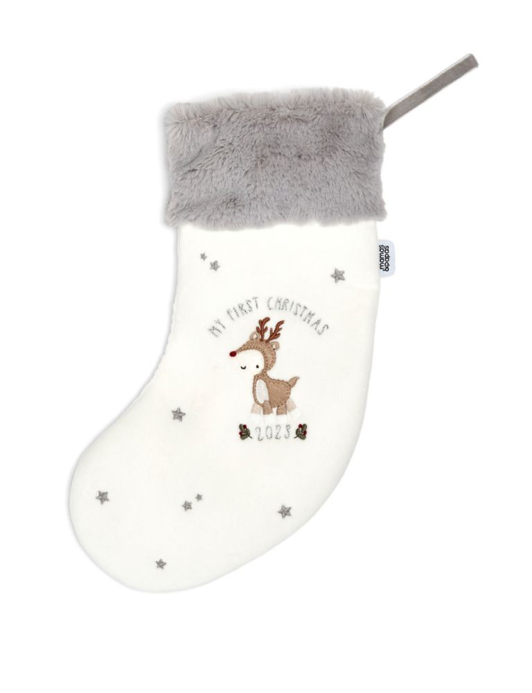 Small Christmas Reindeer Stocking 2023 1 of 2