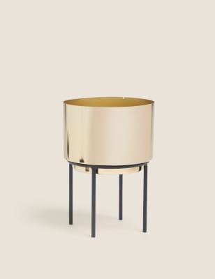 Small Gold Planter with Stand Image 2 of 7