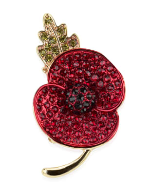 Small Pave Diamant Poppy Brooch M S