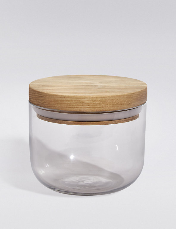 Small Storage Jar with Wooden Lid Image 1 of 2