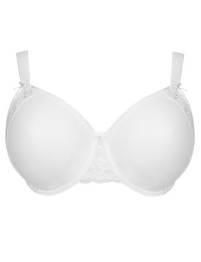 Smoothing Back Lace Trim Non-Padded Full Cup DD-G Bra Image 2 of 3