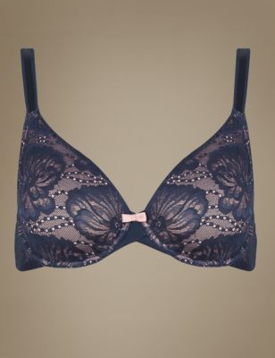 Smoothing Lace Non-Padded Plunge Bra B-DD, Adored