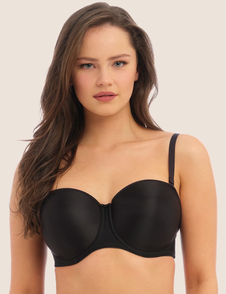 FEOYA Women's Seamless Wire Free Strapless Convertible Bra Lightly Comfort  Bra Push Up Support Black 34C : : Clothing, Shoes & Accessories