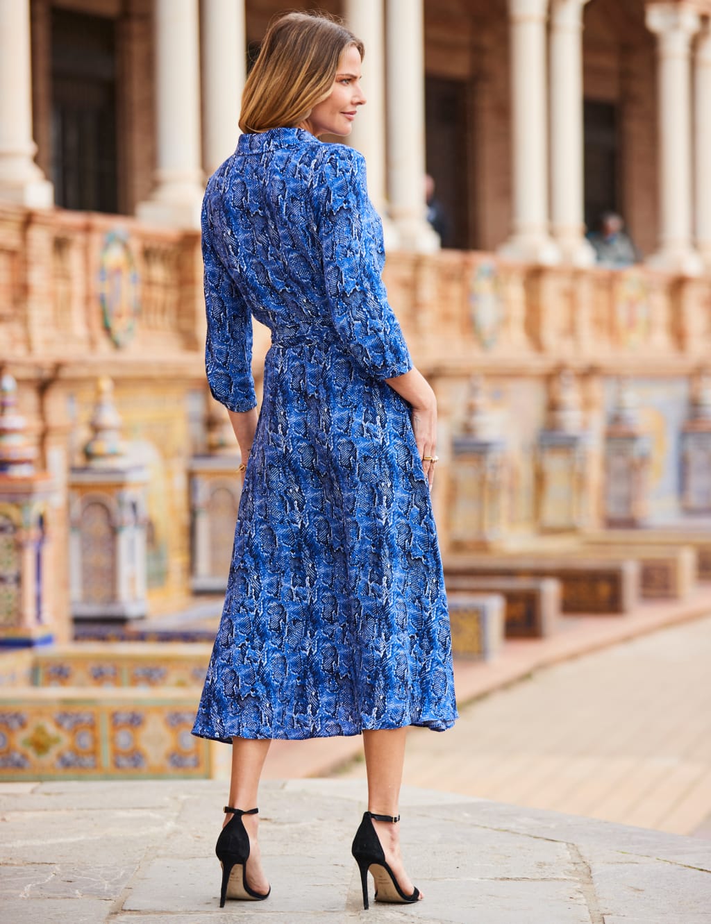 Snakeskin midi shirt dress hotsell