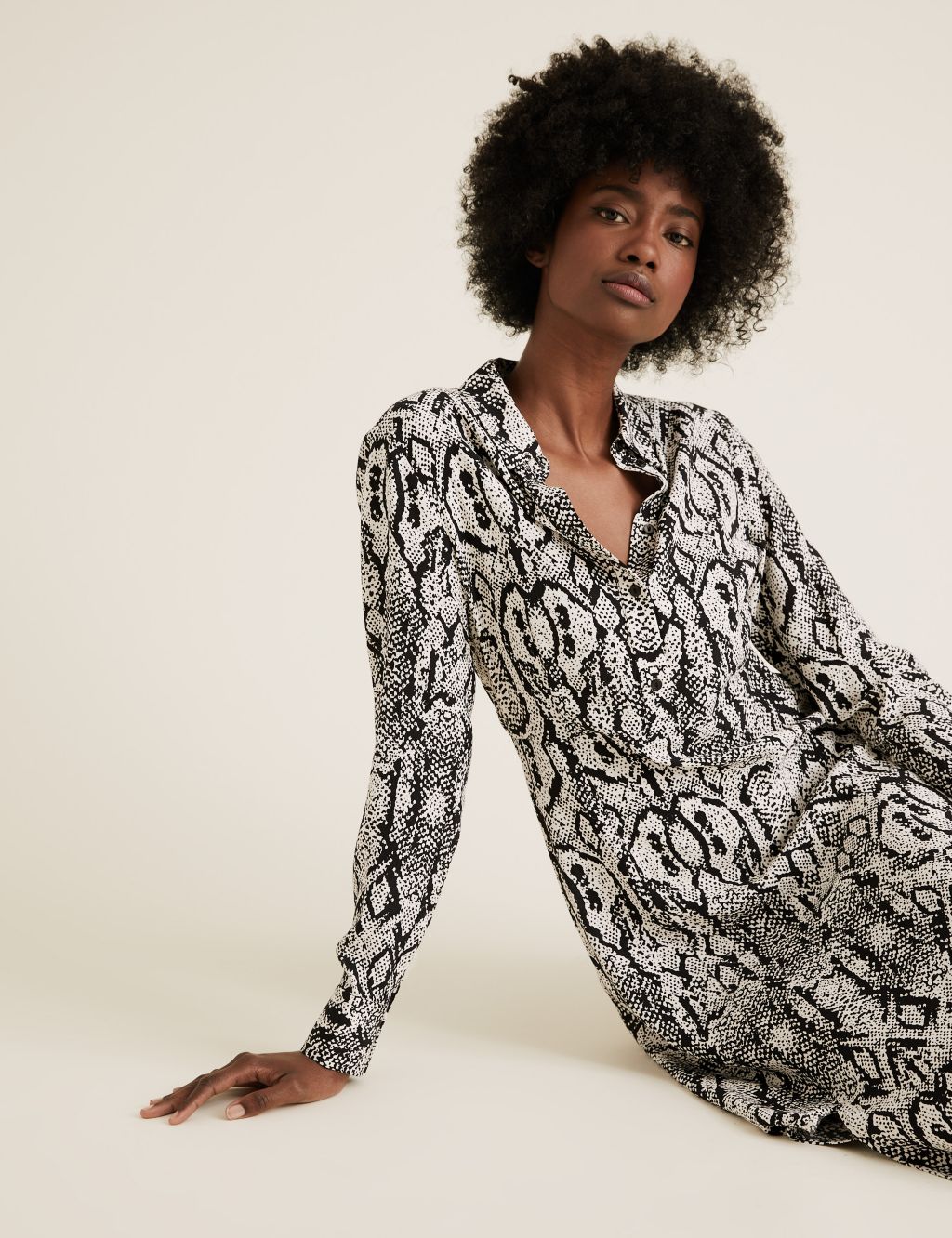 Snake Print Midi Shirt Dress | M&S Collection | M&S