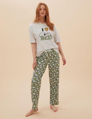 Snoopy Print Cotton Pyjama Set M S Collection M S